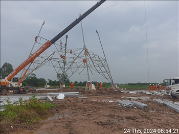 Bản tin: Truyền tải điện Thành phố Hồ Chí Minh quyết tâm hoàn thành vượt tiến độ dựng cột 190A dự án đường dây 500kV mạch 3